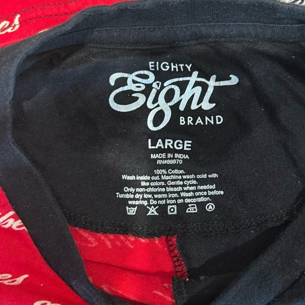 Eighty Eight Brand “Vibes” Tee Red & Black Split Size L Streetwear - Picture 3 of 4